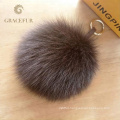 High Quality purse fox pom pom fur ball keychain